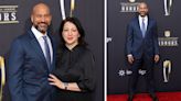 Keegan-Michael Key Suits Up in Blue With Wife Elle Key in Pussybow Gown for NFL Honors 2024 Red Carpet