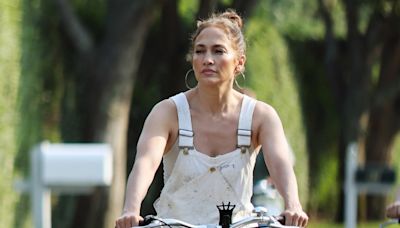 J-Lo, 54, takes bike ride in paint-splattered overalls amid Ben split rumours