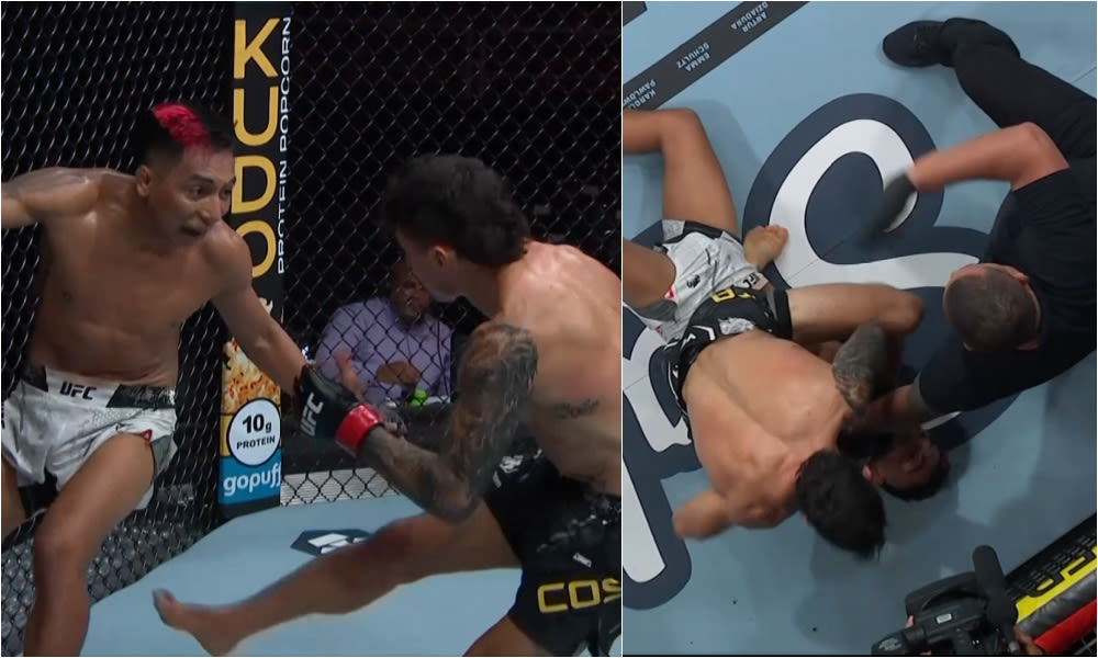 UFC 301 video: Alessandro Costa chops down Kevin Borjas with leg kicks to set up TKO