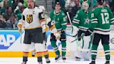 Mark Stone of the Vegas Golden Knights celebrates scoring a goal in the first period against the Dallas Stars in Game 1 of the First Round of the 2024 Stanley Cup...