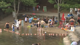 Walden Pond's so full of water there's not much beach left