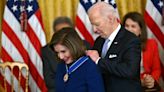 Biden bashes Trump, honors top US Democrats at medal ceremony