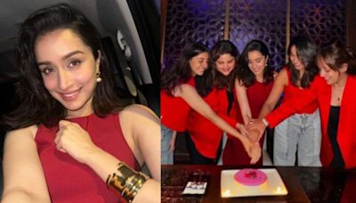 Shraddha Kapoor celebrates Stree 2 success with her 'magic girls' in red | Pics inside