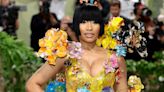 Nicki Minaj Blossoms in Golden Floral Dress at 2024 Met Gala