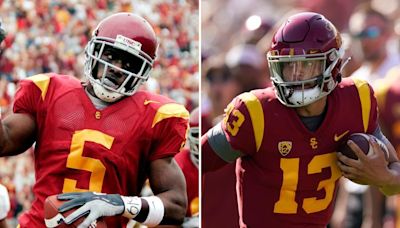 Reggie Bush and Caleb Williams have their jersey numbers retired by USC