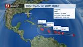 Tropical Storm Bret forms in the Atlantic, forecast to become a hurricane this week