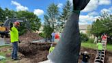 Conny the Whale, the iconic West Hartford statue, has a new home across from former Children's Museum