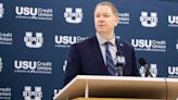 Utah State introduces Jerrod Calhoun as its new men’s basketball coach