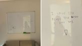 Heartbreaking message left on vet office whiteboard brings "instant tears"