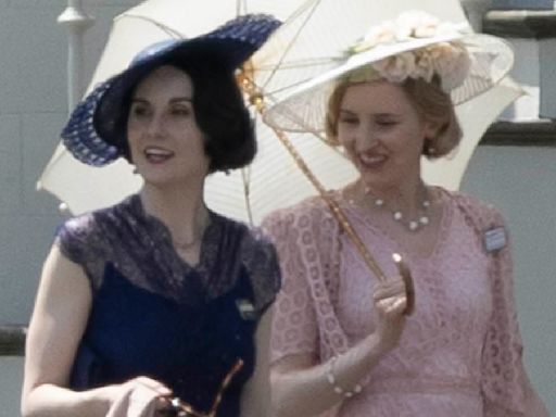 Michelle Dockery and Laura Carmichael film Downton Abbey in Ripon
