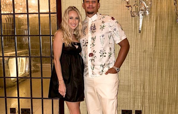 Pregnant Brittany Mahomes Is Lovely in a Little Black Prada Dress With Patrick Mahomes