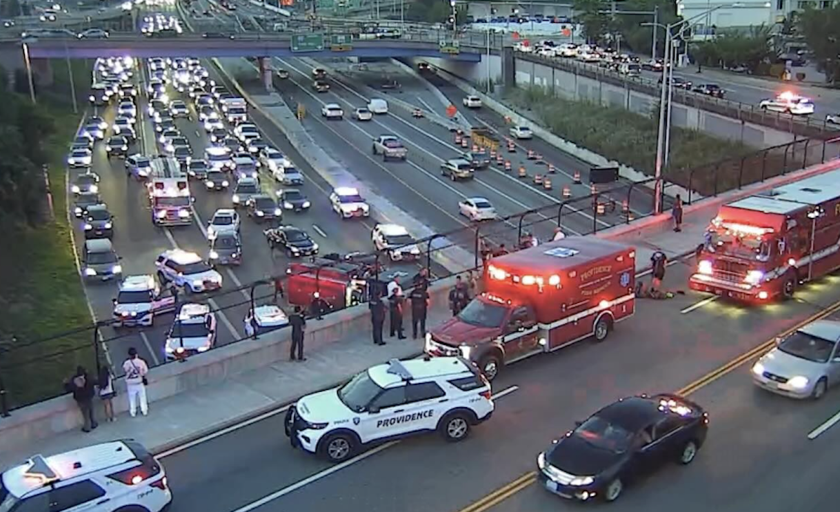 GoLocalProv | News | Firefighters and Police Save Man Threatening to Jump From 95 Overpass in Providence