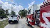 Dump truck knocks down power wires on Deleon Street, causing outages