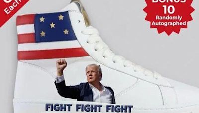 Trump-owned website selling limited-edition sneakers commemorating failed assassination attempt