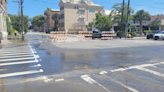 Water main break temporarily closes part of Meeting Street