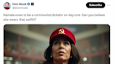 Elon Musk provoca reacciones en X con polémica imagen de Kamala Harris en uniforme comunista