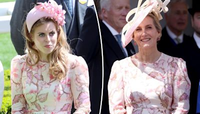 Princess Beatrice twins with her aunt, the Duchess of Edinburgh, in pink floral dress at Royal Ascot 2024