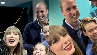 Taylor Swift posa com príncipe William e filhos nos bastidores de show em Londres