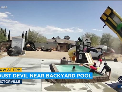 Chaotic scene caught on camera as Victorville family loses jumper to sudden dust devil