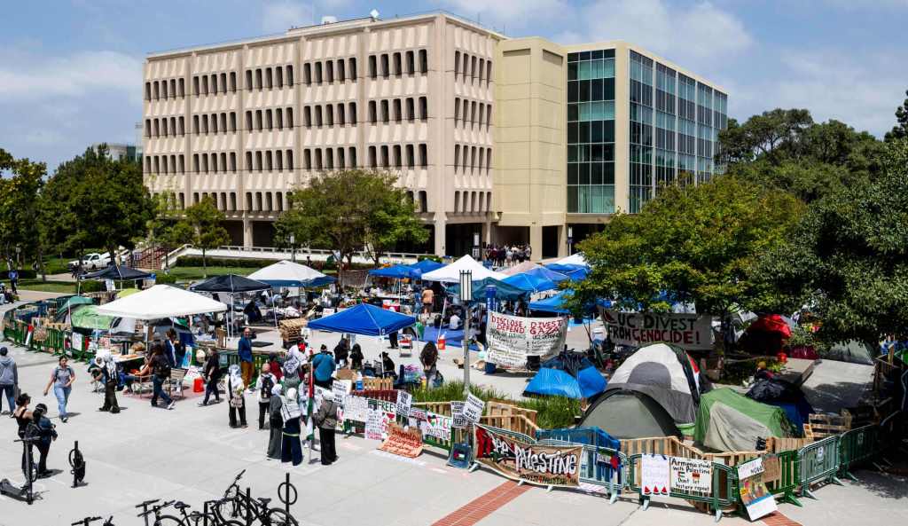 UCI students say meeting tentative with administration as Chapman University encampment forms