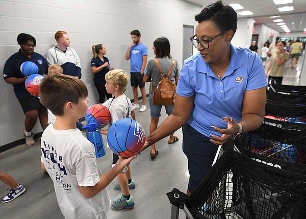 PHOTOS: Learning basketball and dance skills from the OKC Thunder in Springdale | Northwest Arkansas Democrat-Gazette