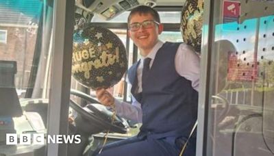 Sheffield: Double decker bus takes boy to school prom