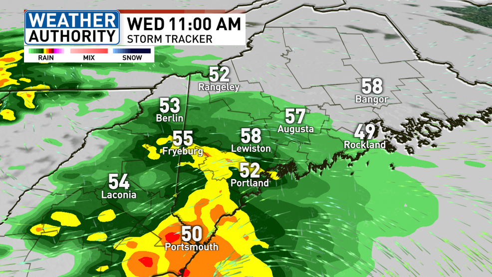 Wet Wednesday: Showers and potential rumbles in southern Maine