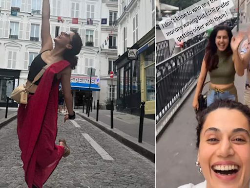 Taapsee Pannu enjoys a stroll with husband Mathias Boe and sister Shagun Pannu in Paris; calls them ‘morons’ in new post | Hindi Movie News - Times of India