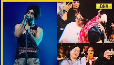 Watch: Diljit Dosanjh kisses his mother as he introduces her, sister for the first time in UK concert