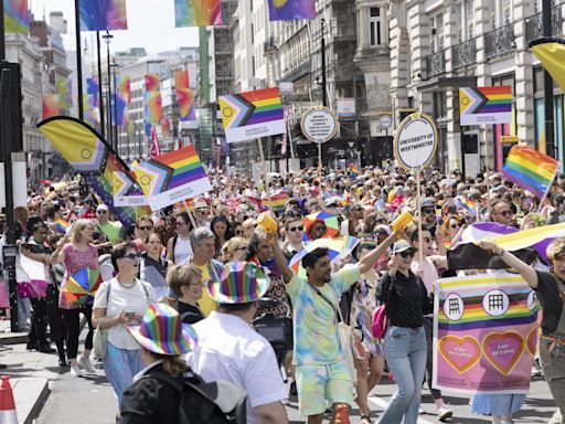 Thousands attend London Pride as mayor Sadiq Khan leads the colourful parade