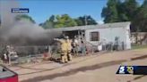 Mobile home fire leaves man, 3 dogs displaced