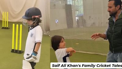 Taimur Ali Khan Bats at Lord's Nets; Saif Ali Khan Tells Him Family's Cricket History | Watch - News18