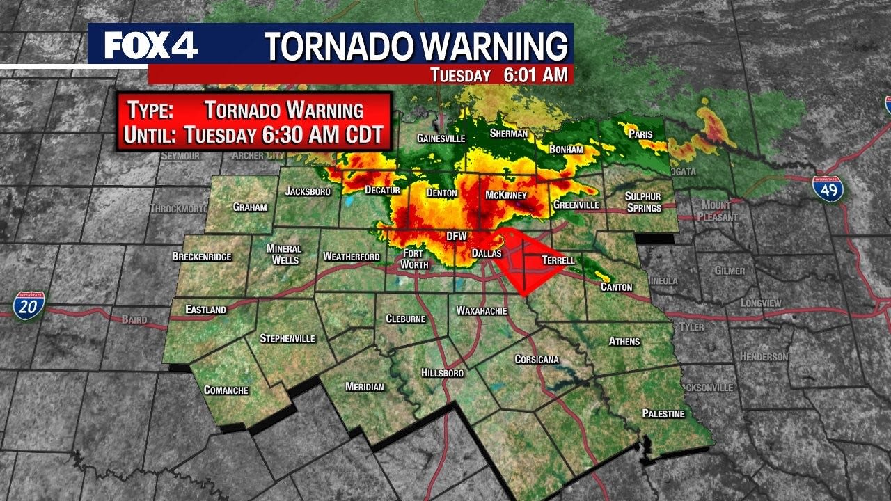 Dallas weather: Tornado Warning in effect for parts of North Texas