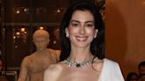 Can you believe Anne Hathaway’s sheer white corset shirt dress is from GAP?