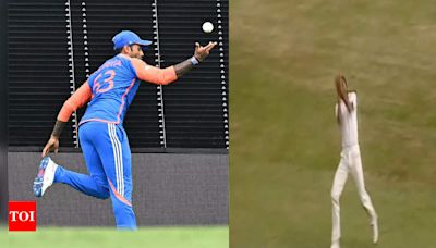 Relive 'the catch' by Kapil Dev from 1983 World Cup final as Suryakumar Yadav's magical grab mesmerizes the world - Watch | Cricket News - Times of India