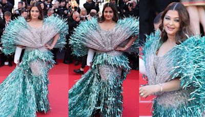 Cannes 2024: Aishwarya Rai Bachchan walks with an injured hand in blue-silver gown in second appearance