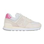 NEWBALANCE 女休閒運動鞋-574系列 麂皮 慢跑 NB N字鞋 WL5742BA 米白粉紅