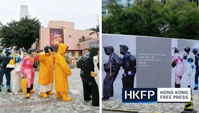 Sculpture with figures in yellow raincoats ‘under repair,’ Hong Kong gov’t says as removal sparks censorship fears