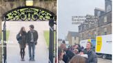 College students in Scotland are sharing behind-the-scenes glimpses of 'The Crown' season 6 as actors film university scenes on campus