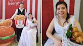 ‘I got married holding a fried chicken bouquet — it was a dream come true’
