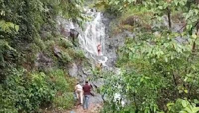 Karnataka Police Take Away Clothes Of Tourists Ignoring Waterfall Ban In Chikkamagaluru