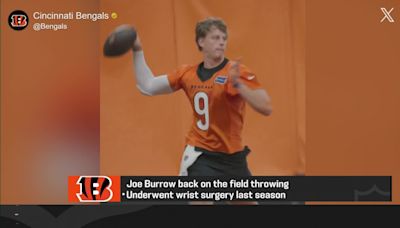 Garafolo: Joe Burrow back on the field throwing after undergoing wrist surgery last season