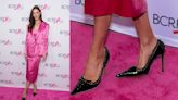 Karlie Kloss Struts in Corset Style Mach & Mach Shoes on the Pink Carpet for NYC Charity Event