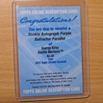 2022 MLB Topps Chrome George Kirby /250 RC Auto Redemption