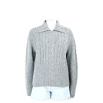 Max Mara-WEEKEND 24系列 SAVIO 麻花針織彩色點點深灰混紡羊毛衫