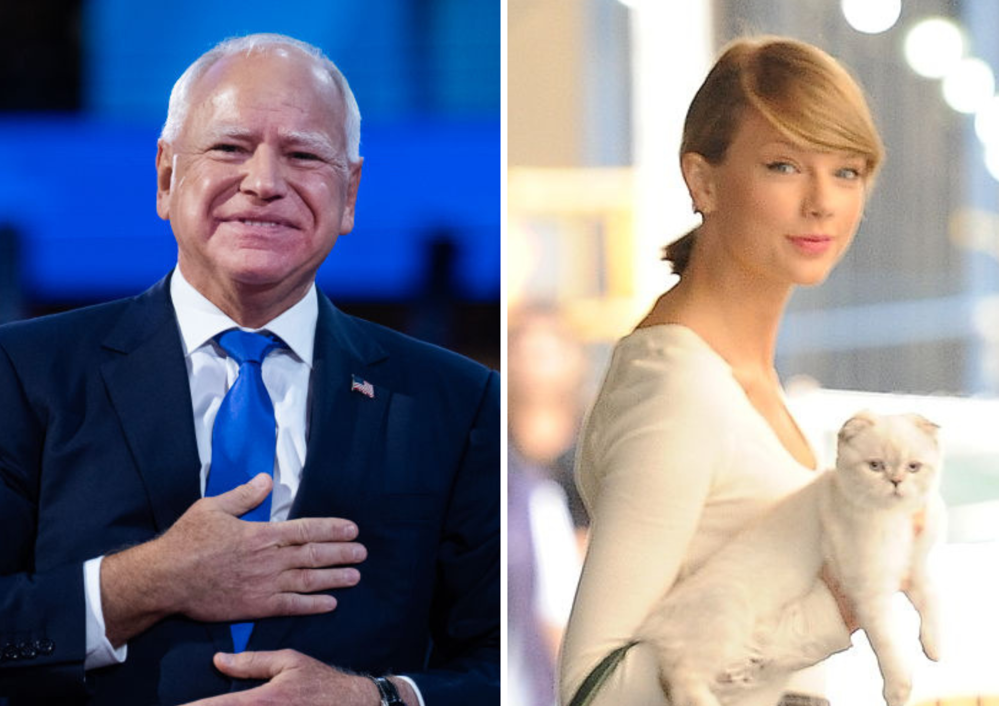 Watch Tim Walz React to Taylor Swift's Endorsement of Harris