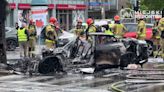 Lucid Air Burns To The Ground After Driver Swerved And Hit A Pole