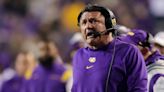 Ed Orgeron in attendance at Louisiana football game against Eastern Michigan