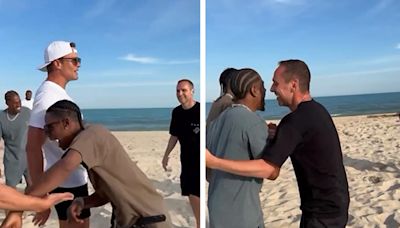 Tom Brady, Travis Scott & More Play Football at Pre-White Party Beach Hang