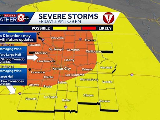 WEATHER BLOG: Severe risk increasing for Friday storms, including chance for tornadoes